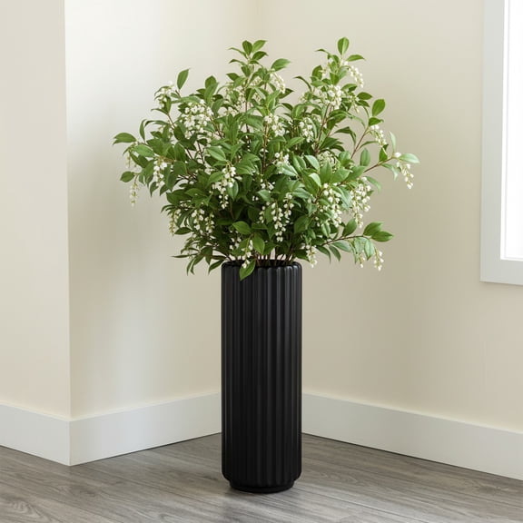 Eespoir Big Size Plastic Vase, Flower Vase for Home Living Room, Office Decor Bedroom Table, 16 Inch Tall, for Artificial or Dried Flowers, Lightweight, Sturdy