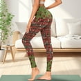 thumbnail image 3 of Renewold Christmas Plaid Tree Ball Pine Cone Yoga Leggings with Pockets for Women Athletic Pants High Waist Ultra Soft Hip Lift Ankle Pants Printed Leggings 4 Way Stretch Plus Size, 3XL, 3 of 8