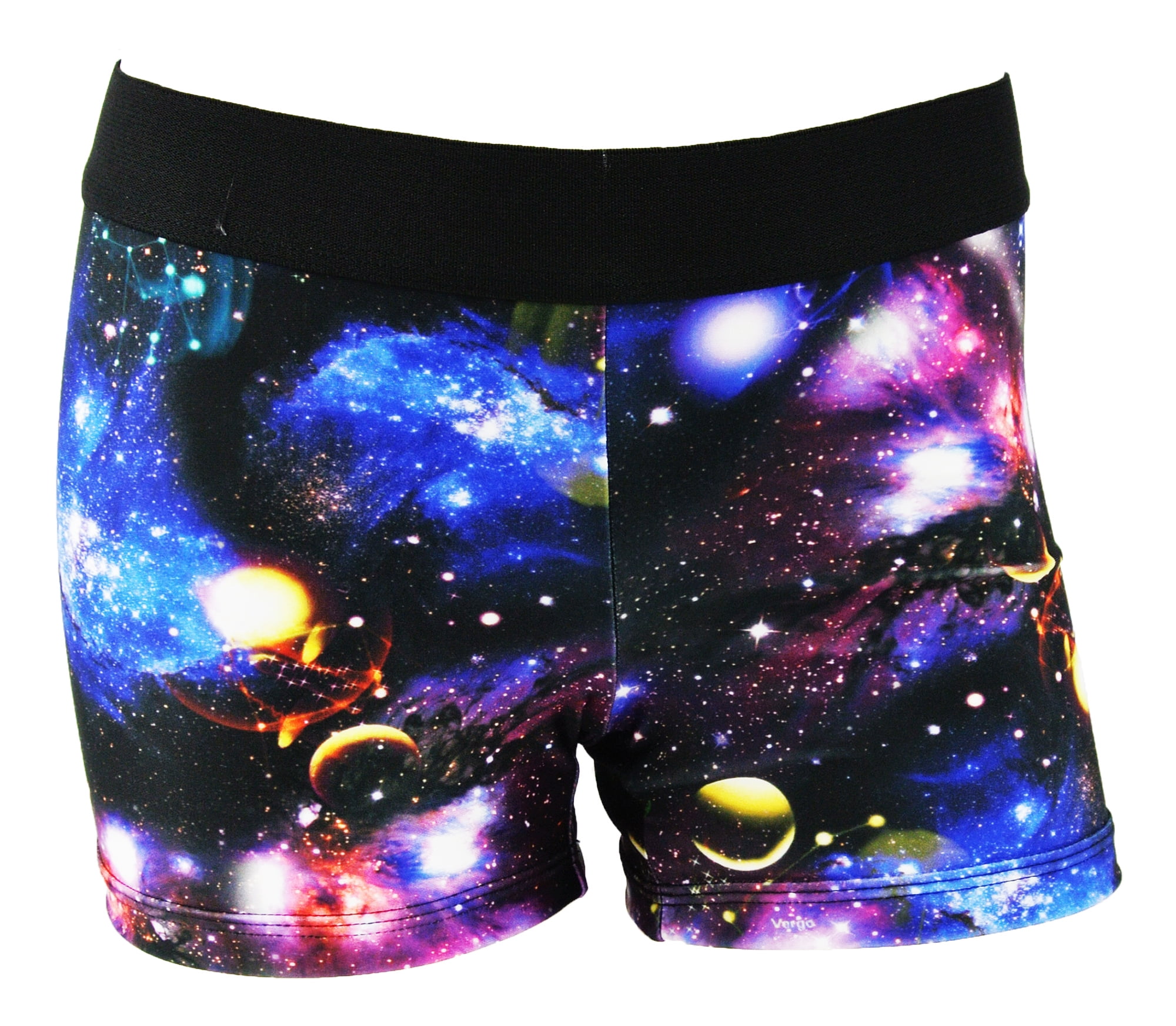 Womens 3 Inch Spandex Compression Shorts (Galaxy, Medium)
