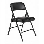 NATIONAL PUBLIC SEATING Folding Chair, Vinyl, 29-1/2in H, Black, PK4