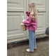 thumbnail image 3 of Abrigo rosa con cuello en V para mujer, Chaqueta corta de manga larga con botonadura única, ropa de calle informal, moda de otoño, 3 of 5
