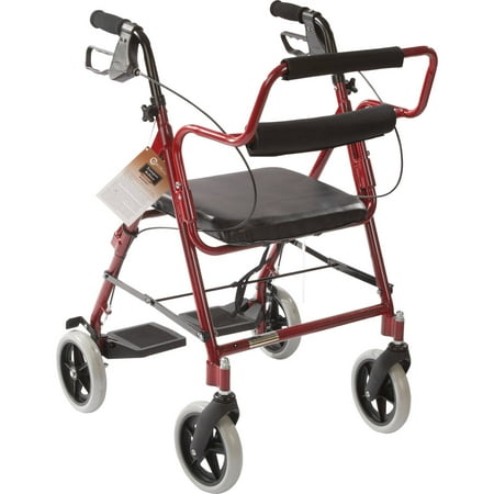 Roscoe Transport Rollator with Padded Seat,