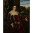 thumbnail image 2 of Workshop of Jacopo Tintoretto 12x14 Black Ornate Wood Framed Double Matted Museum Art Print Titled: Portrait of Dogaressa Morosina Morosini (1570-80), 2 of 5