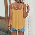 thumbnail image 5 of MeetoTime 2024 Women's Tank Top Round Neck Solid Color Casual Cami Hollow-Out Spaghetti Strap Vest, 5 of 6