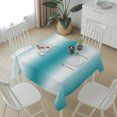 thumbnail image 6 of Turquoise White Ombre Table Cloth Waterproof Tablecloths, Abstract Art Modern Teal Gradient Tablecloth Dining Table Cover for Kitchen Party Tabletop Outdoor, Square Tablecloth 60x60 Inch, 6 of 9