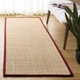 thumbnail image 4 of Safavieh Natural Fiber Jovana Solid Runner Rug, Maize/Burgundy, 2'6" x 6', 4 of 13