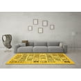 thumbnail image 3 of Ahgly Company Machine Washable Indoor Square Abstract Yellow Modern Area Rugs, 8' Square, 3 of 4