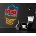 thumbnail image 4 of Ice Cream W/ Glasses Neon Sign, Ice Cream Parlor Wall Decor, 4 of 4