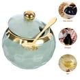 thumbnail image 3 of Ceramic Sugar Container with Lid and Spoon Porcelain Seasoning Bowl Salt and Condiment Jar, 3 of 9