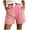 Pink, variant on vigerkar Women's Linen Shorts Elastic Waist Casual Comfy Summer Pull on Beach Shorts with Pockets (Khaki, M)