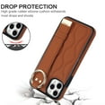 thumbnail image 3 of Allytechgroup 2024 New Trendy Back Case Cover for Apple iPhone 11 Pro, Premium PU Leather Luxury Design with Ring Holder Stand Bracket Bumper Shockproof Phone Case for Girls Women, Brown, 3 of 8