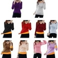 thumbnail image 2 of Women Thermal Underwear Velvet V Neck Lady Basic Top Cold Weather Soft Comfortable Baselayer Dressing Breathable Sleepwear Red, 2 of 7