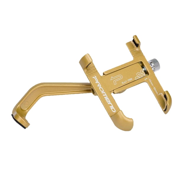 Soporte de teléfono para manillar de bicicleta de montaña, de aluminio, ajustable, universal Dorado 02