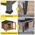 thumbnail image 6 of Aivituvin Anti-Chewing Outdoor Dog House with Iron Frame, 41.4"D Weatherproof Wooden Dog Kennels with Large Porch for Outdoor & Indoor, Brown, 6 of 9