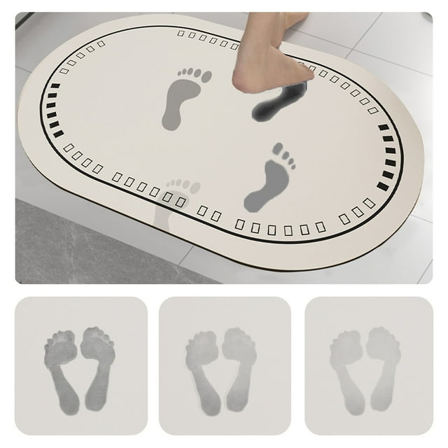 SuoKom Bath Rug Super Absorbent Quick Dry Rubber Backing Non Slip Washable Bathroom Floor Mats Shower Rug for in Front of Bathtub Shower Room 16X24
