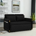 thumbnail image 3 of Aukfa Pull Out Sofa Bed, Modern Velvet Convertible Sleeper Sofa Futon Sofa for Home Office, Black, 3 of 10
