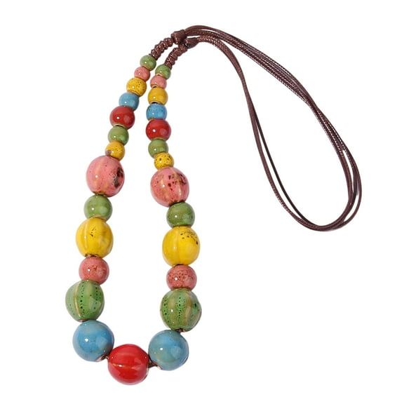 lixuesong Artistic Ceramic Statement Necklace Handcrafted Unique Neck Jewelry Lightweight Comfort Fit for Daily Outfits