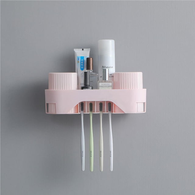 Wosthever Soporte multifunción para cepillo de montado en la pared, soporte para de dientes, estante de almacenamiento impermeable para Almacenamiento y organización del hogar Wosthever HA023496-00