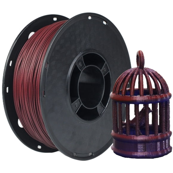 RANKI Filament PLA en Bois 1.75mm Filament d'Imprimante 3D Bois de Rose, Remplissage en Bois Véritable, Bobine 1kg (Bois de Rose)
