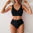 thumbnail image 6 of Linfrsh Women's High Waisted Bikini Sets Bathing Suit for Women Tummy Control Two Piece Swim Suit 2025 Swimsuit Black,L, 6 of 7