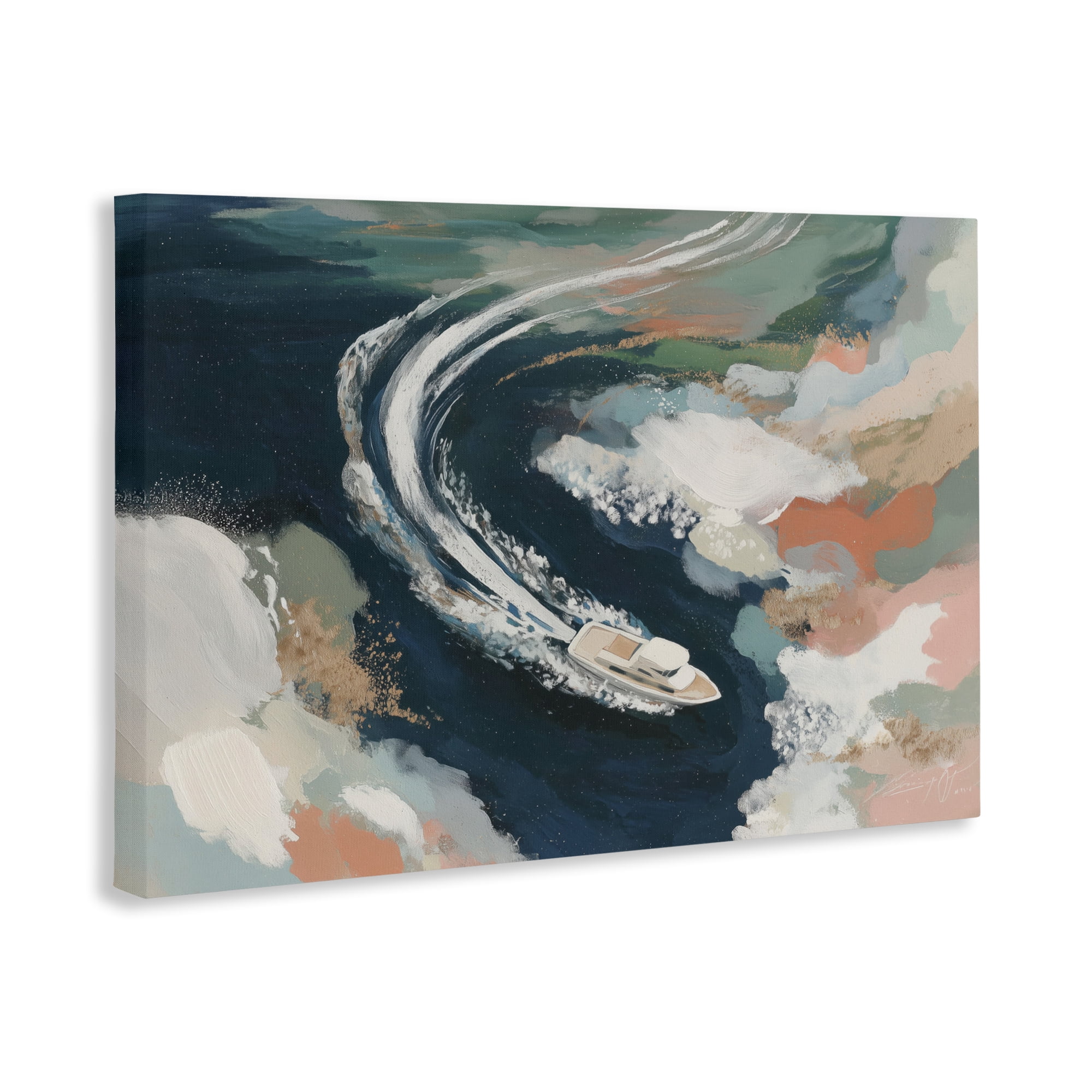 Stupell Industries Boat Wake From Above Canvas Wall Art, design by Chromatic Storm Studio