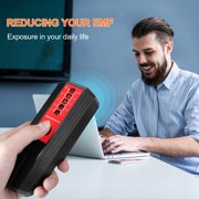 BIMZUC Handheld EMF Meter Portable Electromagnetic Radiation Tester Household Laboratory Digital Electric Field Detector Multi-functional Radioactive Detector Black and Red Accurate Tool