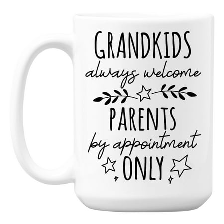 

Funny Grandkids Always Welcome Coffee & Tea Mug for a Grandma or Grandpa (15oz)