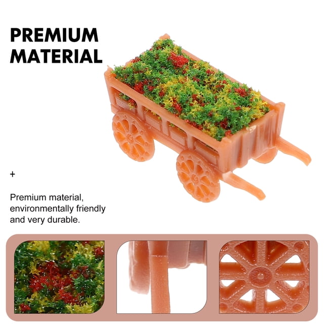 WHAMVOX 12Pcs Mini Decor Miniature Flower Wagons Red DIY Decoration for Indoor DIY Projects