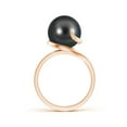 thumbnail image 2 of Angara Tahitian Cultured Pearl Ring with Spiral Metal Loop in 14K Rose Gold for Women | June Birthstone Jewelry for Her, 2 of 5