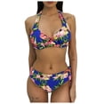thumbnail image 3 of Babysbule Womens Swimsuits Clearance Women Print Sexy Push-Up Padded Bra Beach Bikini Set Swimsuit Beachwear, 3 of 9