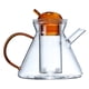 thumbnail image 2 of Kearding Tetera de vidrio de 500ml, tetera para bebidas con infusor extraíble, resistente al calor, Manual, tetera de infusión familiar, lavable para el Teteras Sin Copa Kearding HA063069-02B, 2 of 6