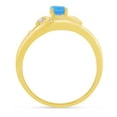 thumbnail image 5 of 10k Yellow Gold Oval Blue Topaz And Diamond Ring, 5 of 6