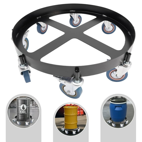 Miumaeov 55 Gallon 907kg/2000lb Drum Dolly Barrel Dolly Carts Drum Trolley Dolly w/ 8x Wheels