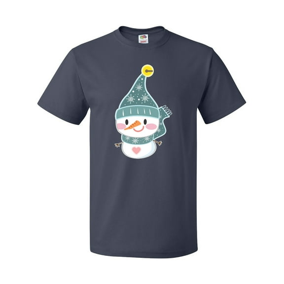 Inktastic Cute Christmas Snowman in Blue Hat and Scarf T-Shirt