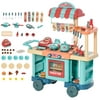 Kids Food Shop Cart Pretend Playset Kitchen Supermarket Toys Trolley Set