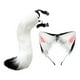 thumbnail image 4 of Conjunto de orejas y cola de gato y zorro, diadema para carnaval, mascarada, disfraz y cumpleaños. Blanco, 4 of 9