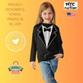 thumbnail image 2 of Kids Funny Tuxedo Long Sleeve T-Shirt Black, Rose, Youth Small, 2 of 4