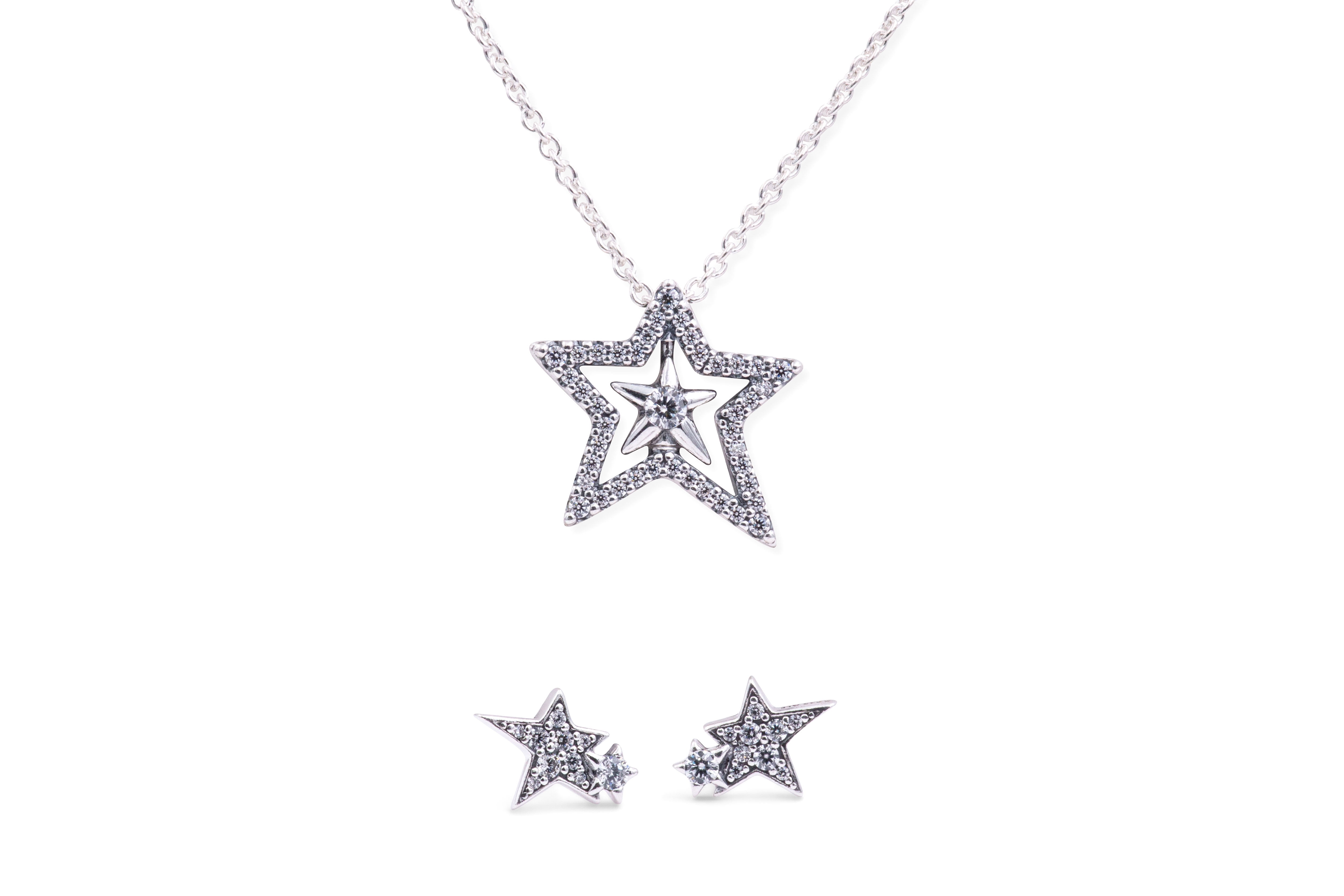 Pandora Sparkling Asymmetric Star Jewelry Gift Set