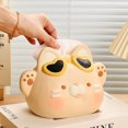 thumbnail image 2 of Funda de caja de pañuelos de cerámica con bonita cara de gato y gafas de sol en forma de corazón, 2 of 2
