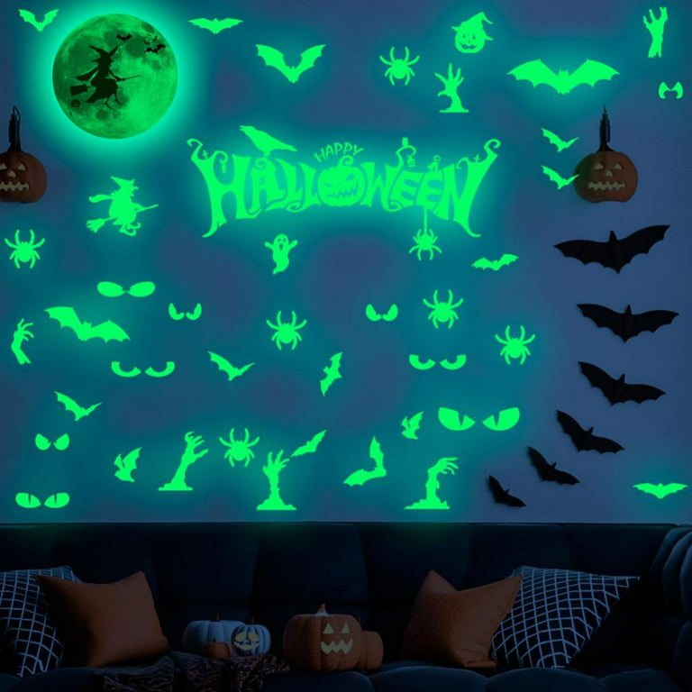 Luminous Sticker, Proboths Creative Removable Luminous Fluorescent Sticker  Glow in Dark Decal for Halloween Home Wall Window Decoration Peeping Eyes