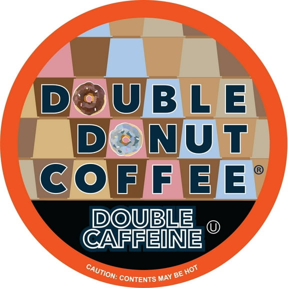 Double Donut Double Caffeine Coffee Pod, Dark Roast, 24 Count for Keurig K Cup Machines