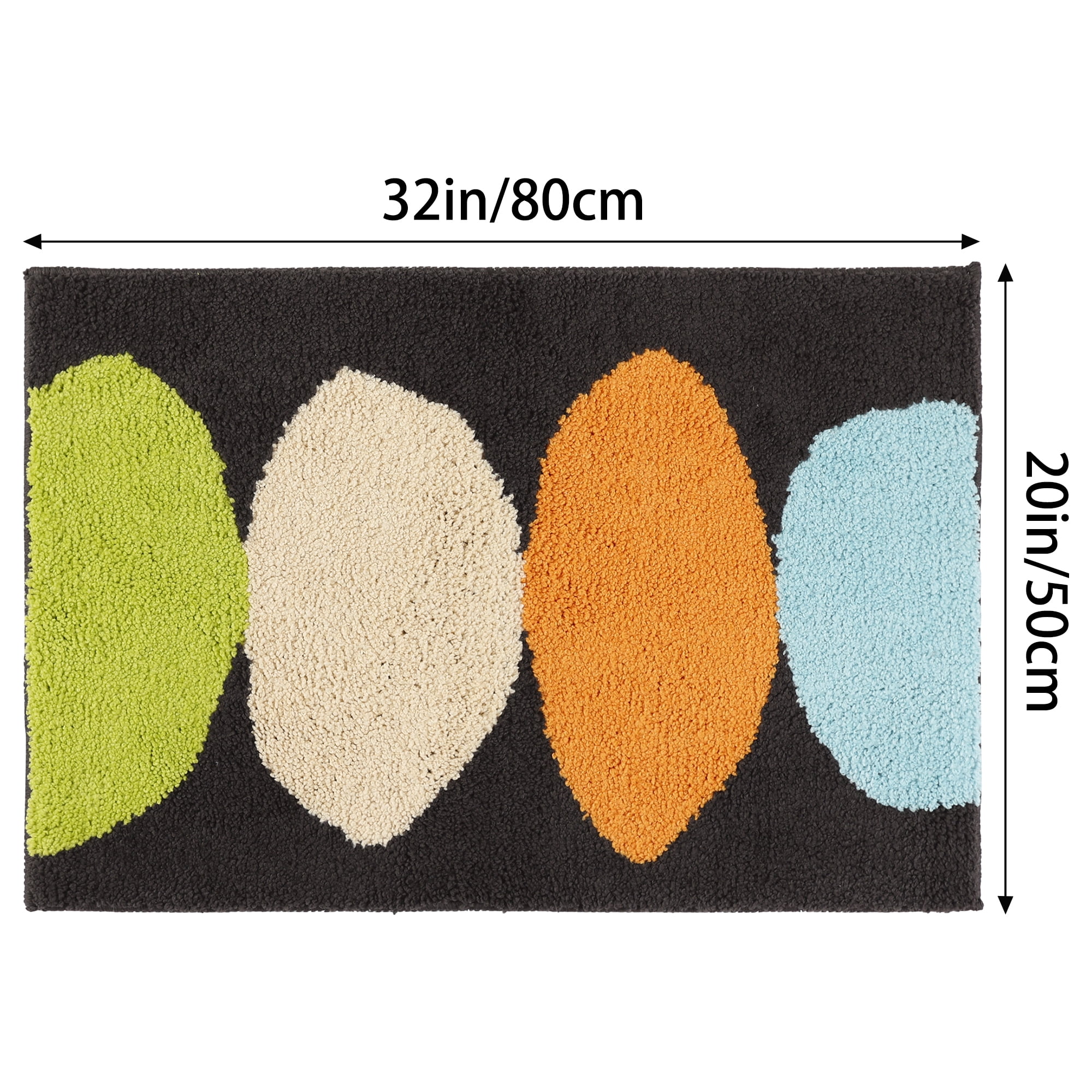Unique Bargains Soft Plush Non-Slip Printing Mat Quick Dry for Bathroom Floor Black 20"x32"
