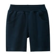 thumbnail image 2 of Akiihool Boy Shorts Boys' Organic Stretch Bull Denim Pocket Short (Navy,120), 2 of 4