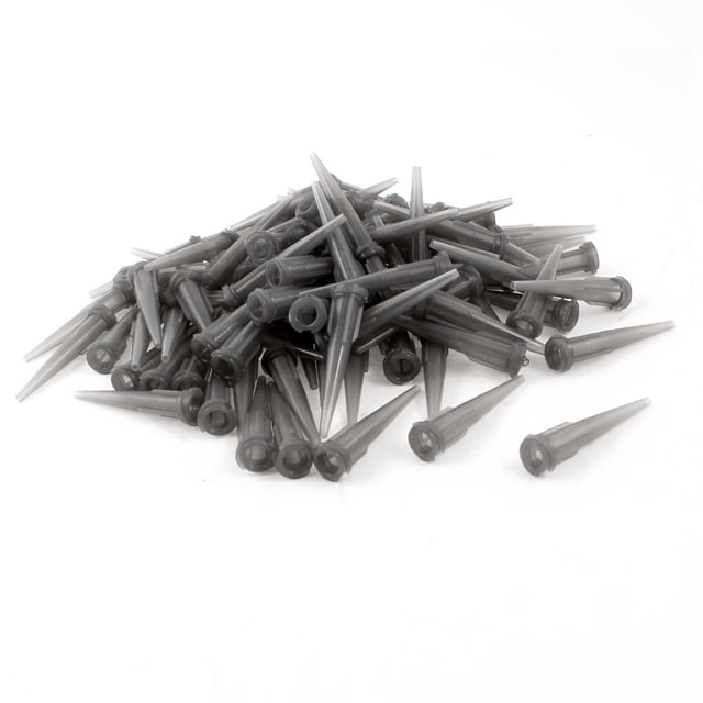 Unique Bargains 100pcs Gray 16 Gage Tapered Tip Plastic Needles for Dispenser Controller