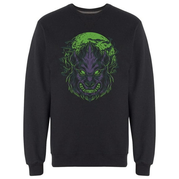 Werewolf Head Graphic Sweatshirt Men -Image by Shutterstock, Male Medium