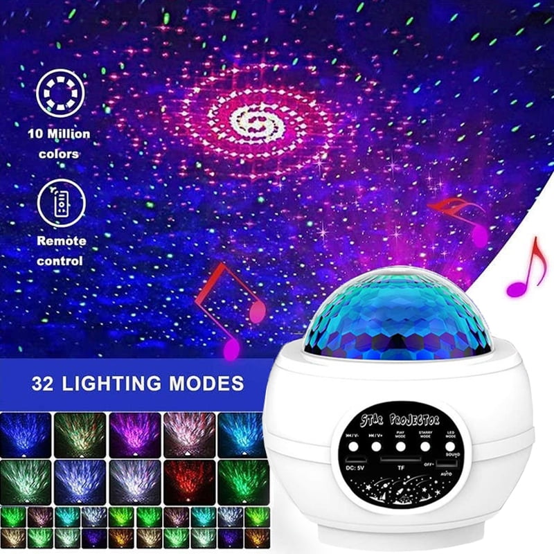 Ocean wave Projector Starry Sky Night Light Ocean Star Music Speaker LED Lamp 