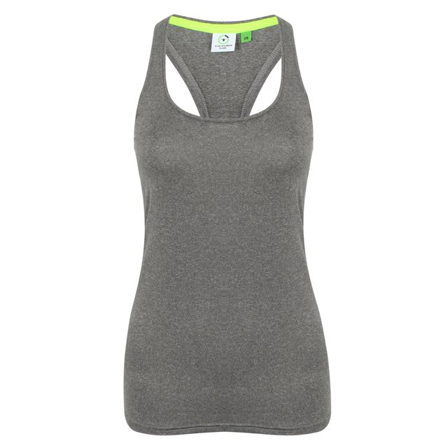 Tombo - Top deportivo con espalda de nadador para mujer (Gris piedra)