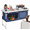 Blue White, variant on 4 Ft Portable Folding Camping Table With Storage,Picnic Table Camp Kitchen Station,Aluminum Portable Folding Table Camp Cook Desk With Storage Organizer And 2 Adjustable Feet,Blue White