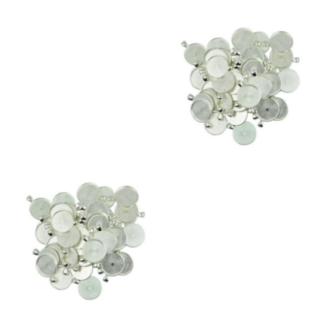 maskred 50 Pcs Plateau Rond Vierge pour Collier Pendentif Base DIY Cabochon Argent Blanc 29x22mm 2Set