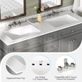 thumbnail image 6 of Merluxy 60″ Bathroom Vanity with Sink Combo, Modern Double Sink Vanity, Solid Wood with 3 Storage Drawers & Adjustable Shelves, Grey, 6 of 8